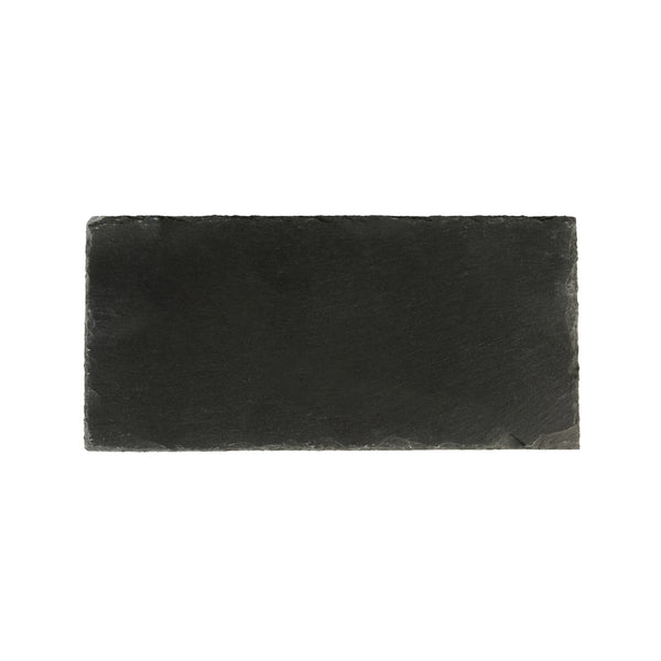 Restaurantware Stone Tek Rectangle Black Slate Serving Plate - 9 3/4" X 4 3/4" - 4 Count Box