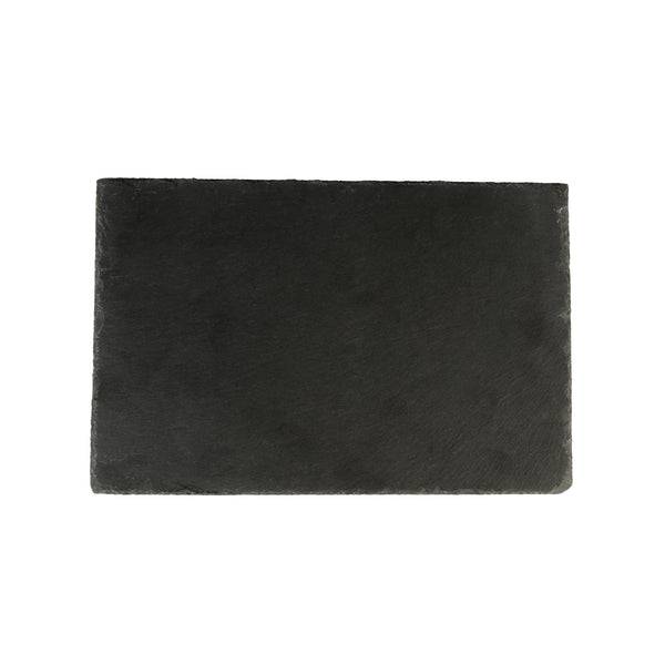Restaurantware Stone Tek Rectangle Black Slate Serving Tray - 11 3/4" X 7 3/4" - 4 Count Box
