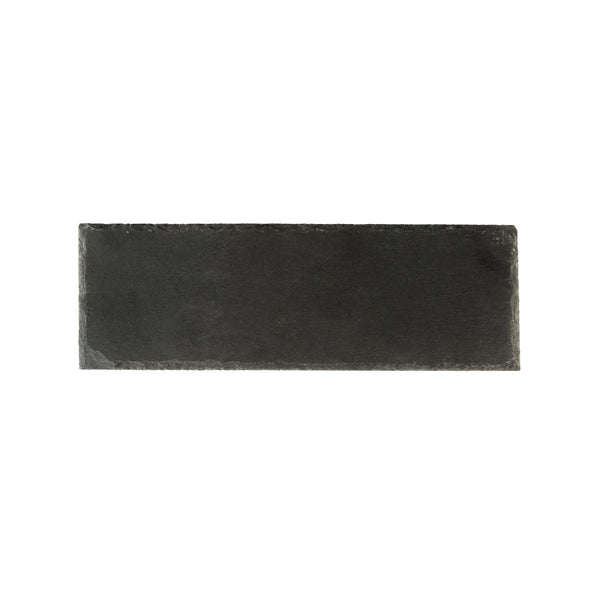 Restaurantware Stone Tek Rectangle Black Slate Serving Tray - 11 3/4" X 4" - 4 Count Box