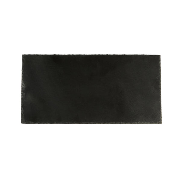 Restaurantware Stone Tek Rectangle Black Slate Serving Tray - 11 3/4" X 6" - 4 Count Box