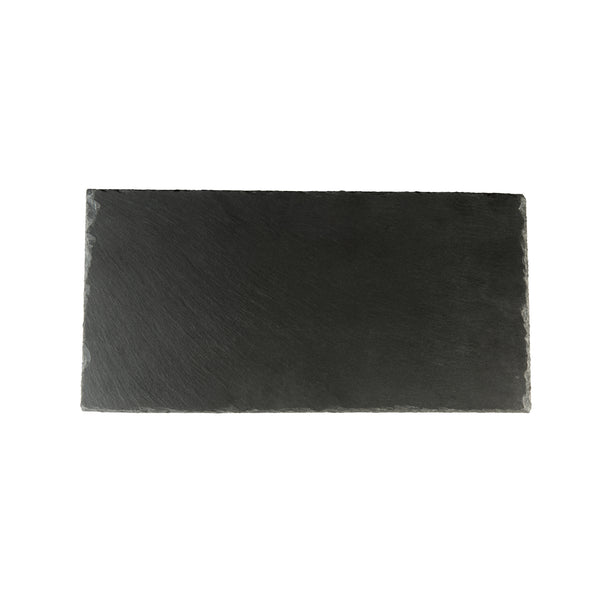 Restaurantware Stone Tek Rectangle Black Slate Serving Tray - 15 3/4" X 7 3/4" - 4 Count Box