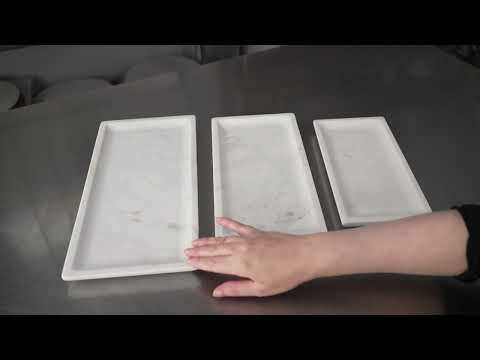 Restaurantware Stone Tek Rectangle White Marble Small Serving Plate - Italian - 9 3/4" X 4 3/4" X 3/4" - 1 Count Box