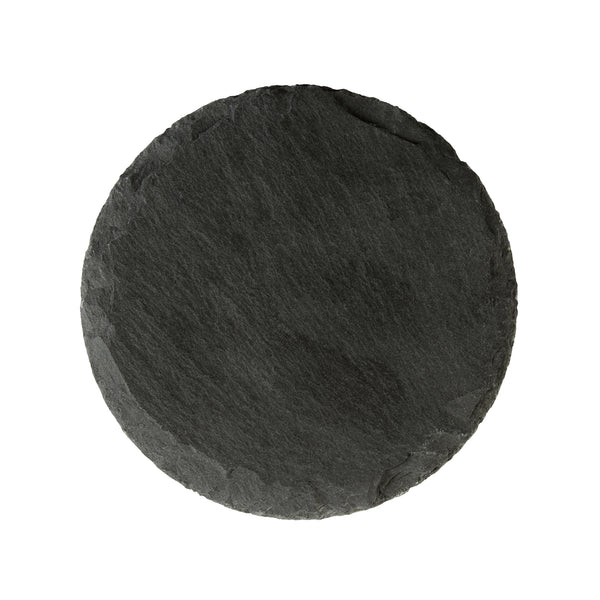 Restaurantware Stone Tek Round Black Slate Appetizer / Tasting Plate - 4" X 4" - 10 Count Box