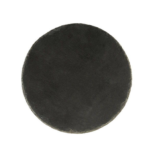 Restaurantware Stone Tek Round Black Slate Serving Plate - 6" X 6" - 10 Count Box
