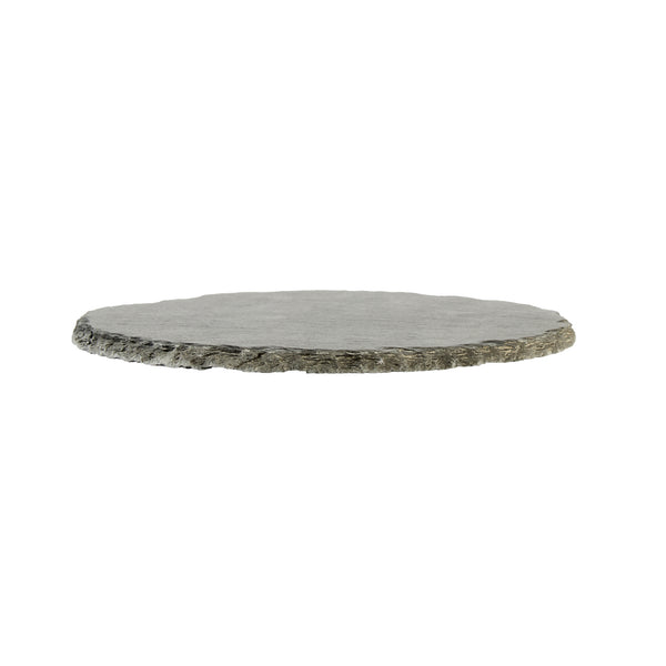 Restaurantware Stone Tek Round Black Slate Serving Plate - 6" X 6" - 10 Count Box