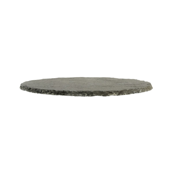 Restaurantware Stone Tek Round Black Slate Serving Plate - 7 3/4" X 7 3/4" - 10 Count Box