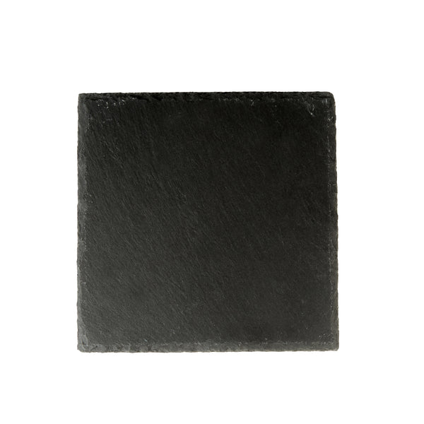 Restaurantware Stone Tek Square Black Slate Appetizer / Tasting Plate - 6" X 6" - 10 Count Box