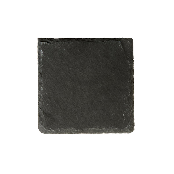 Restaurantware Stone Tek Square Black Slate Appetizer / Tasting Plate - 4" X 4" - 10 Count Box