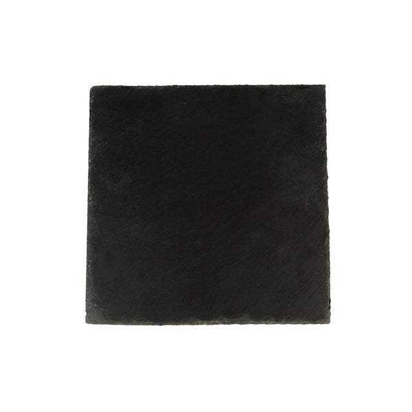 Restaurantware Stone Tek Square Black Slate Serving Plate - 10" X 10" - 4 Count Box