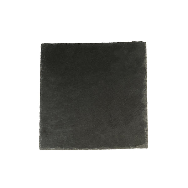 Restaurantware Stone Tek Square Black Slate Serving Plate - 8" X 8" - 10 Count Box