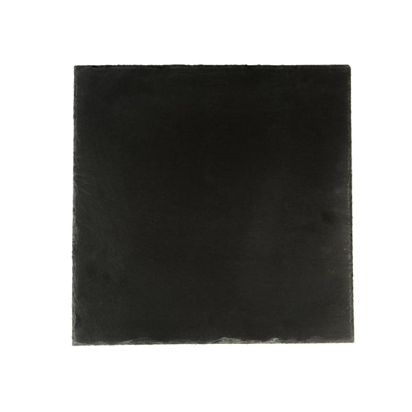 Restaurantware Stone Tek Square Black Slate Serving Tray - 12" X 12" - 4 Count Box