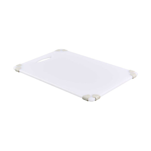Restaurantware Sure Grip White Plastic Cutting Board - Non-Slip Measurement Markers Carrying Handle - 12" X 18" - 1 Count Box