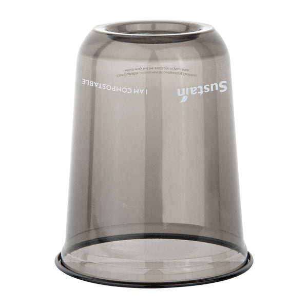 Restaurantware Sustain 12 Oz U-Shape Black PLA Plastic Drinking Cup - Compostable Rounded Bottom - 3 1/2" X 3 1/2" X 4 1/4" - 1000 Count Box