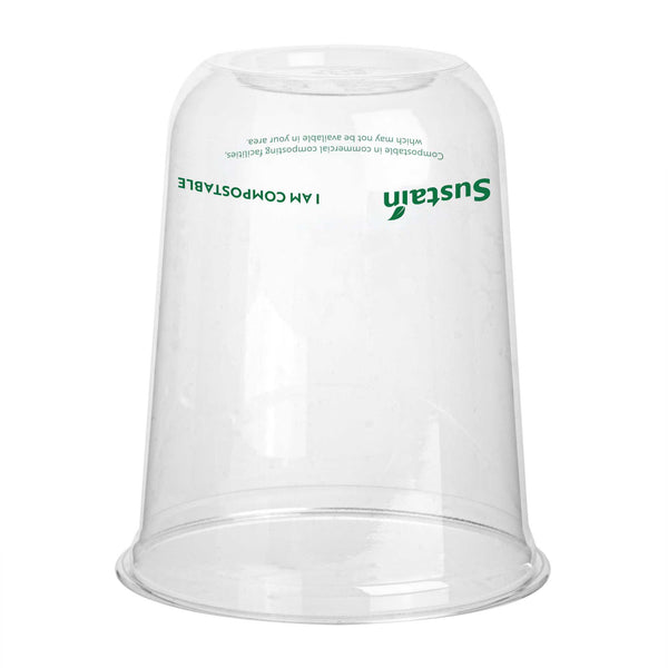 Restaurantware Sustain 12 Oz U-Shape Clear PLA Plastic Drinking Cup - Compostable Rounded Bottom - 3 1/2" X 3 1/2" X 4 1/4" - 1000 Count Box