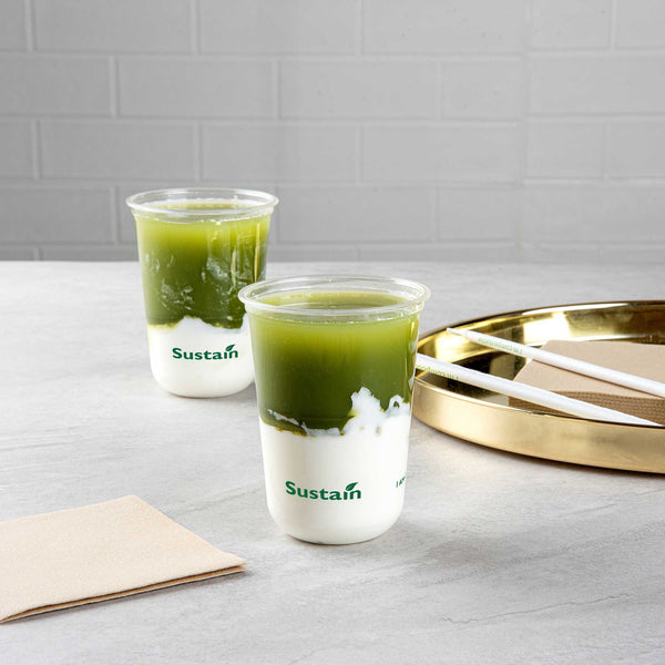 Restaurantware Sustain 16 Oz U-Shape Clear PLA Plastic Drinking Cup - Compostable Rounded Bottom - 3 1/2" X 3 1/2" X 4 3/4" - 1000 Count Box