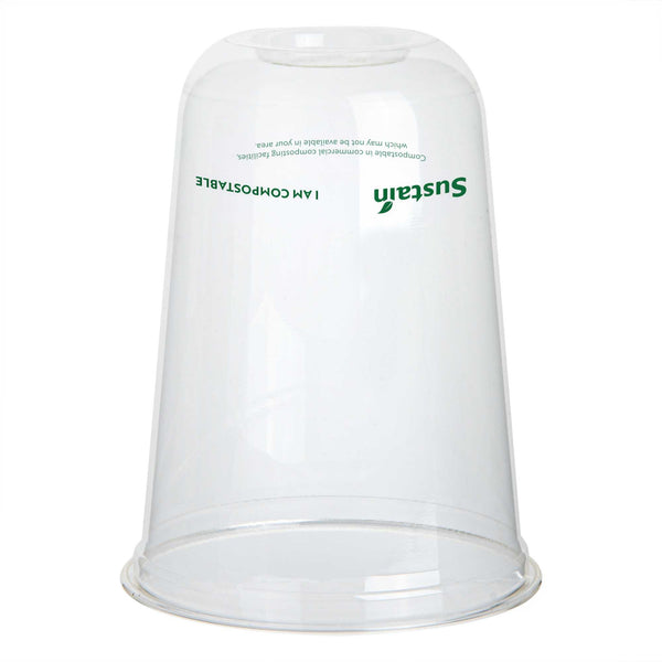 Restaurantware Sustain 16 Oz U-Shape Clear PLA Plastic Drinking Cup - Compostable Rounded Bottom - 3 1/2" X 3 1/2" X 4 3/4" - 1000 Count Box