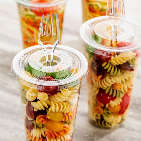 Restaurantware Sustain 20 Oz Round Clear PLA Plastic Drinking Cup - Compostable - 3 3/4" X 3 3/4" X 5 3/4" - 1000 Count Box