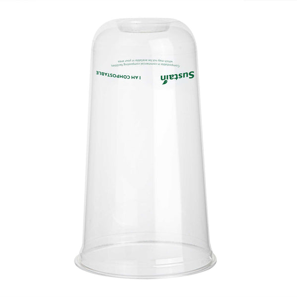 Restaurantware Sustain 24 Oz U-Shape Clear PLA Plastic Drinking Cup - Compostable Rounded Bottom - 3 1/2" X 3 1/2" X 6" - 1000 Count Box