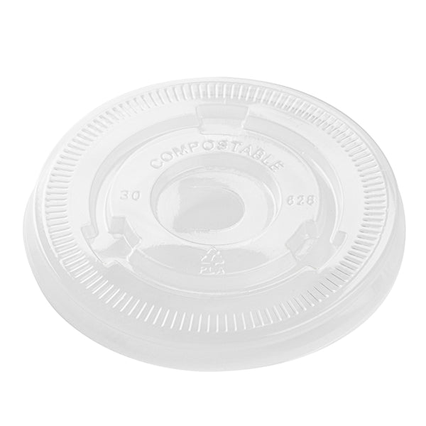 Restaurantware Sustain Clear PLA Plastic Cold Cup Flat Lid - Fits 9 12 16 20 And 22 Oz Compostable - 1000 Count Box