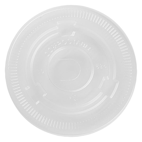 Restaurantware Sustain Clear PLA Plastic Cold Cup Flat Lid - Fits 9 12 16 20 And 22 Oz Compostable - 1000 Count Box
