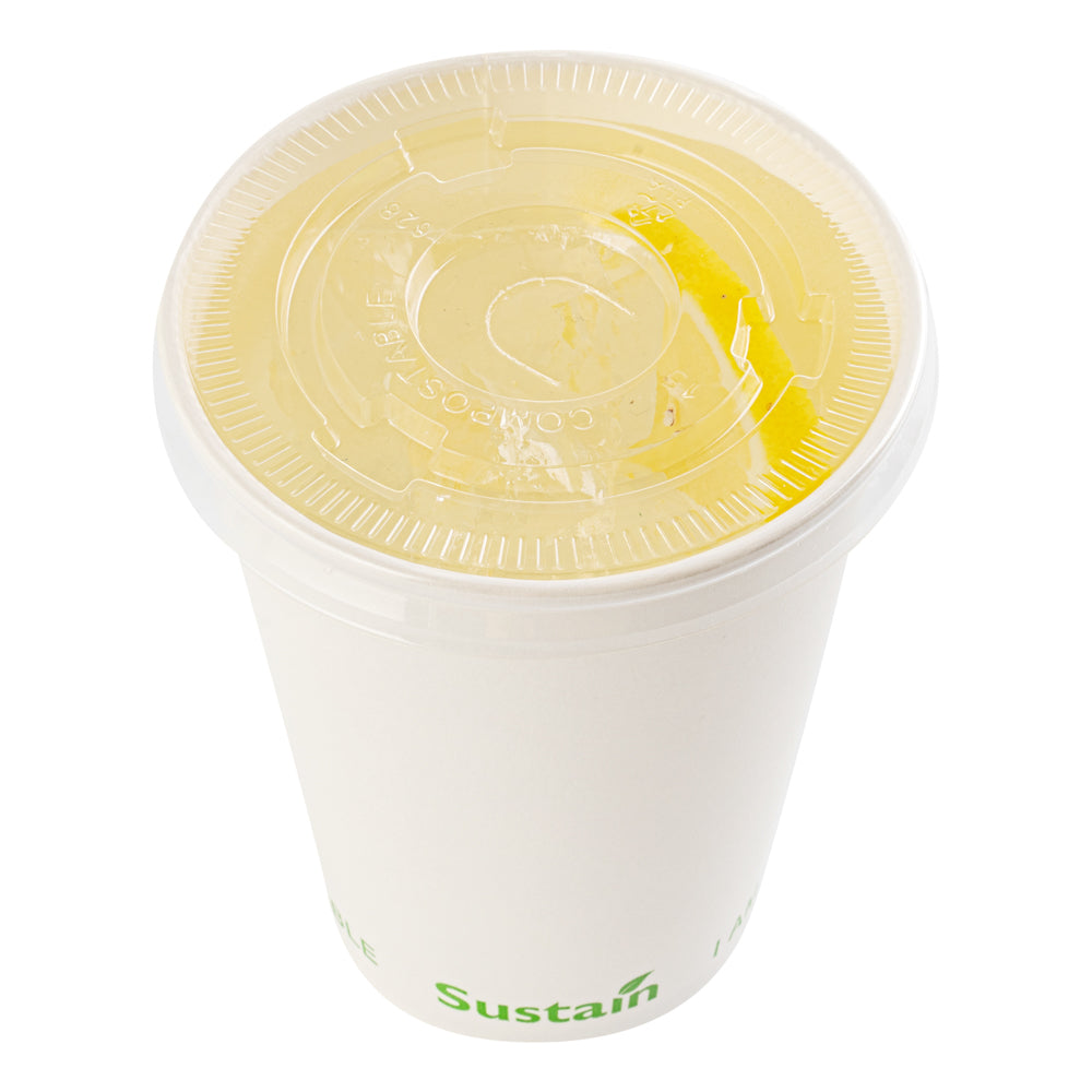 restaurantware Sustain Clear PLA Plastic Cold Cup Flat Lid - Fits 9 12 16 20 and 22 oz Compostable - 1000 count box