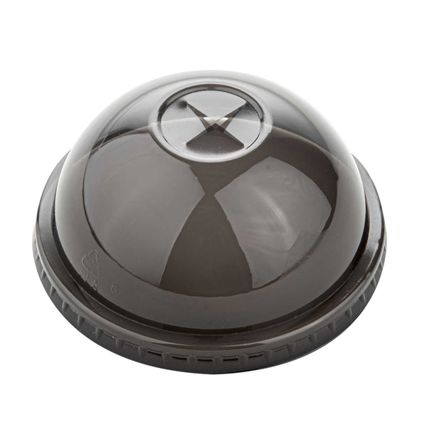Restaurantware Sustain Round Black PLA Plastic Dome Lid - Fits 12 16 And 24 Oz Compostable - 3 1/2" X 3 1/2" X 1 3/4" - 1000 Count Box