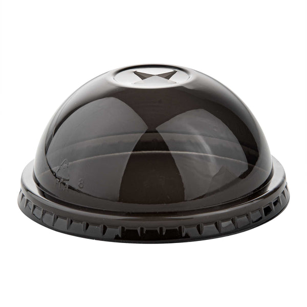 Restaurantware Sustain Round Black PLA Plastic Dome Lid - Fits 12 16 And 24 Oz Compostable - 3 1/2" X 3 1/2" X 1 3/4" - 1000 Count Box