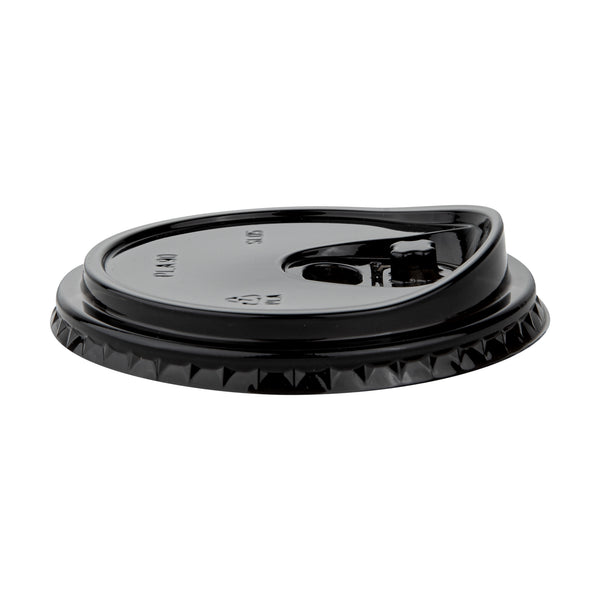 Restaurantware Sustain Round Black PLA Plastic Straw Or Sippy Cup Lid - Fits 12 16 And 24 Oz Compostable - 3 1/2" X 3 1/2" X 3/4" - 1000 Count Box