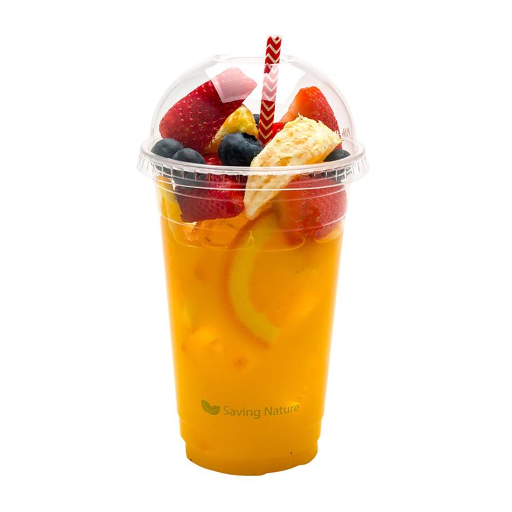 restaurantware Sustain Round Clear PLA Plastic Dome Lid - Fits 9 12 16 and 20 oz Drinking Cup - 1000 count box