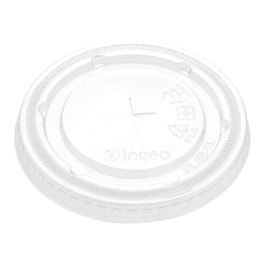 restaurantware Sustain Round Clear PLA Plastic Flat Lid - For 9 12 16 and 20 oz Drinking Cup Compostable - 1000 count box