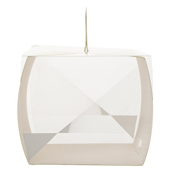 Restaurantware Sweet Vision Square Clear Plastic Cupcake Box - With Handle Yellow Paper Wrap Geometric Line Accent - 4" X 4" X 4 1/4" - 100 Count Box