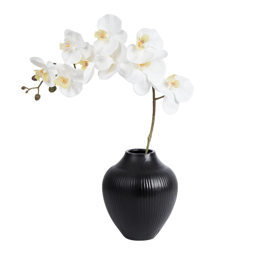 restaurantware Table Art Black Ceramic Balloon Vase - 7'' x 7'' x 8'' - 1 count box