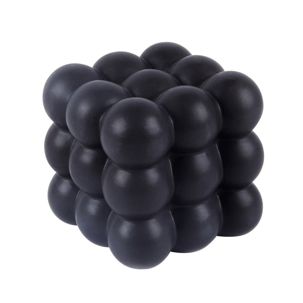 Restaurantware Table Art Black Ceramic Bubble Cube Vase - 4 1/2'' X 4 1/2'' X 4 1/4'' - 1 Count Box