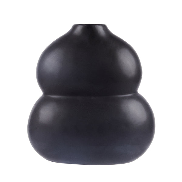 Restaurantware Table Art Black Ceramic Gourd Vase - 6 1/2'' X 4'' X 7'' - 1 Count Box