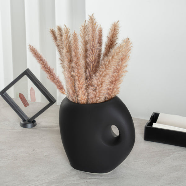 Restaurantware Table Art Black Ceramic Jug Vase - 8 3/4'' X 4 1/2'' X 9 1/2'' - 1 Count Box