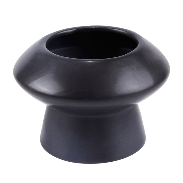 Restaurantware Table Art Black Ceramic Mushroom Vase - 5 3/4'' X 5 3/4'' X 4'' - 1 Count Box
