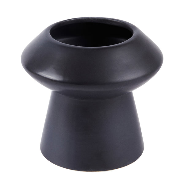 Restaurantware Table Art Black Ceramic Mushroom Vase - 6 1/4'' X 6 1/4'' X 6'' - 1 Count Box