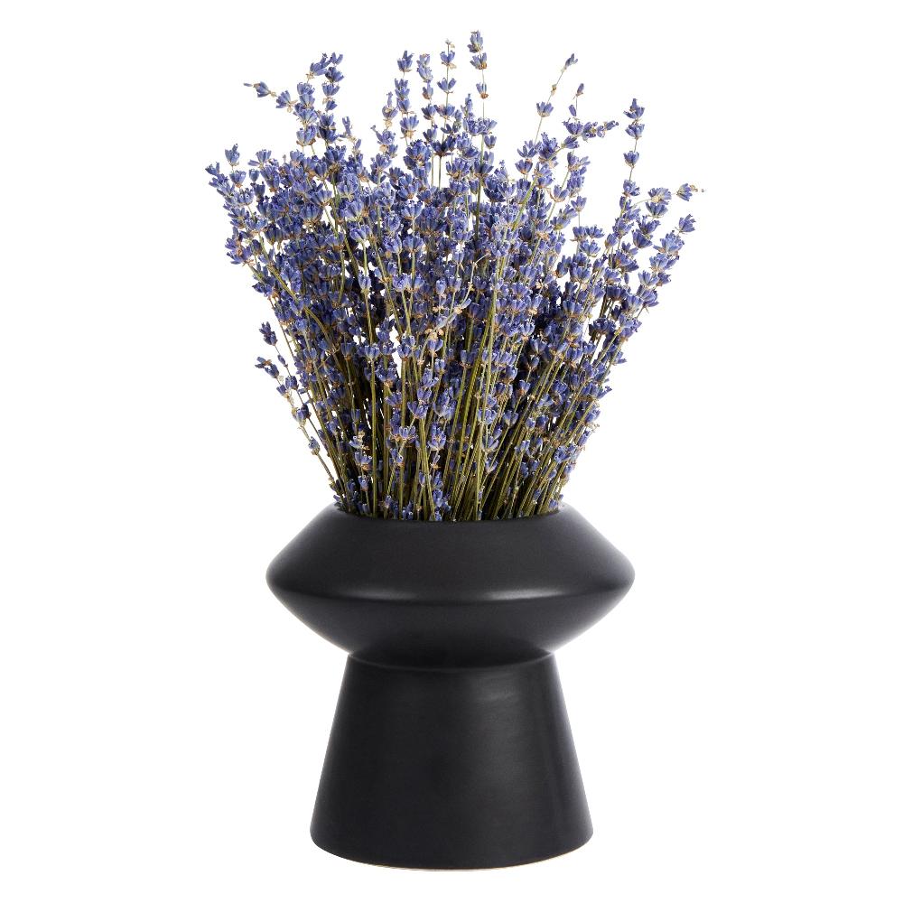 restaurantware Table Art Black Ceramic Mushroom Vase - 6 1/4'' x 6 1/4'' x 6'' - 1 count box