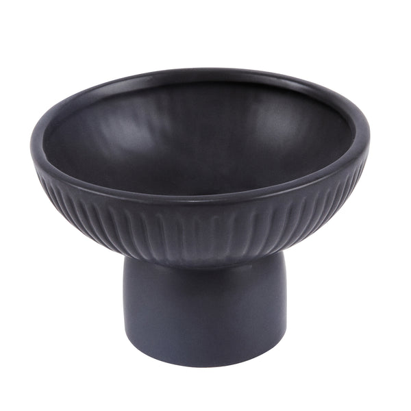Restaurantware Table Art Black Ceramic Pedestal Vase - 6'' X 6'' X 4'' - 1 Count Box