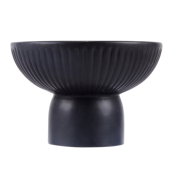 Restaurantware Table Art Black Ceramic Pedestal Vase - 6'' X 6'' X 4'' - 1 Count Box