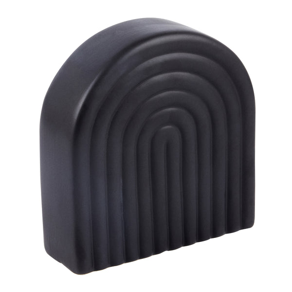 Restaurantware Table Art Black Ceramic Rainbow Vase - 6'' X 2'' X 6 1/4'' - 1 Count Box