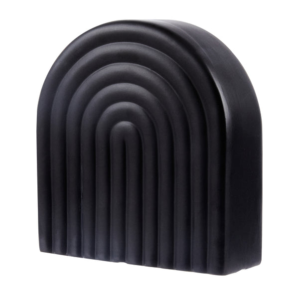 Restaurantware Table Art Black Ceramic Rainbow Vase - 6'' X 2'' X 6 1/4'' - 1 Count Box