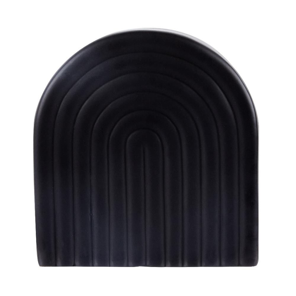 restaurantware Table Art Black Ceramic Rainbow Vase - 6'' x 2'' x 6 1/4'' - 1 count box