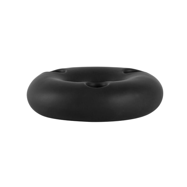 Restaurantware Table Art Black Ceramic Ring Vase - 6'' X 6'' X 1 3/4'' - 1 Count Box