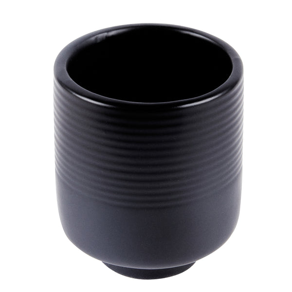 Restaurantware Table Art Black Ceramic Tea Cup Vase - 3'' X 3'' X 3 1/2'' - 1 Count Box