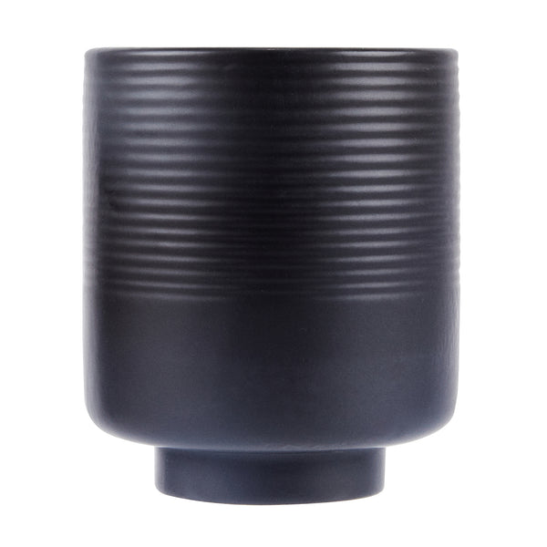 Restaurantware Table Art Black Ceramic Tea Cup Vase - 4 1/2'' X 4 1/2'' X 5'' - 1 Count Box
