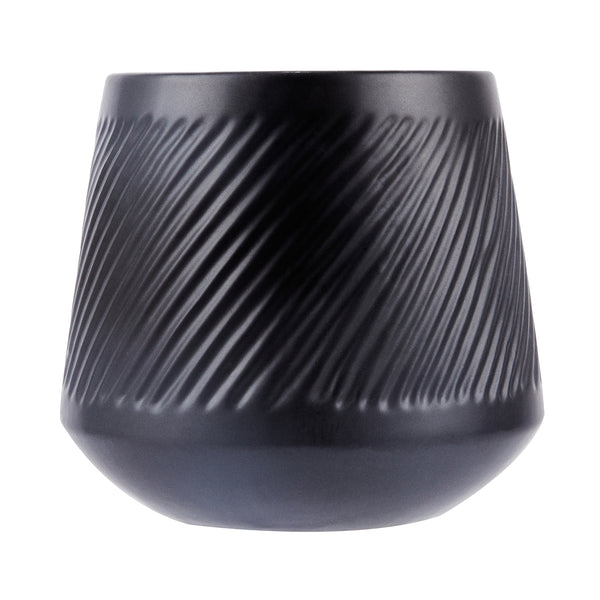 Restaurantware Table Art Black Ceramic Tea Cup Vase - 6'' X 6'' X 5 1/2'' - 1 Count Box