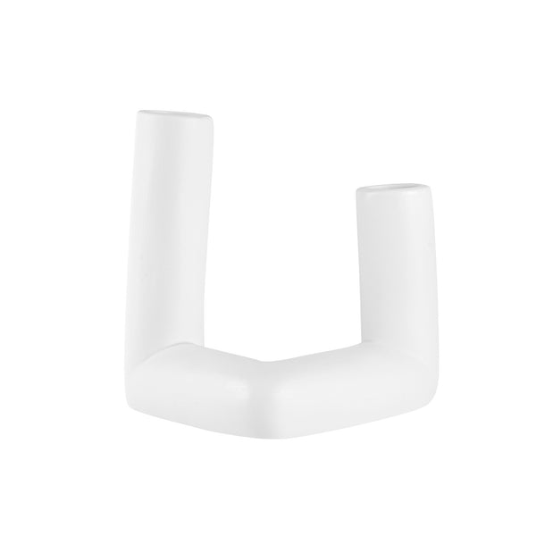 Restaurantware Table Art Rectangle White Ceramic Abstract Vase - 6 1/4'' X 5'' X 6'' - 1 Count Box