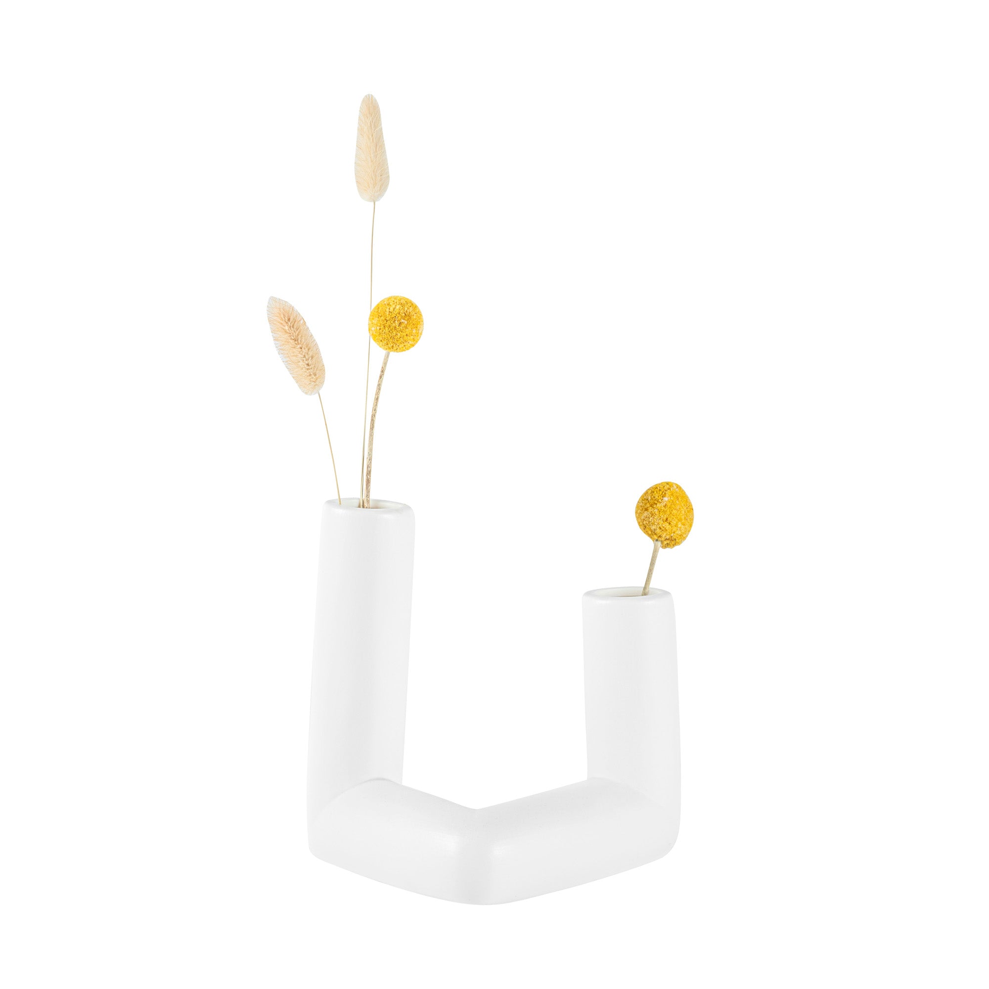 restaurantware Table Art Rectangle White Ceramic Abstract Vase - 6 1/4'' x 5'' x 6'' - 1 count box