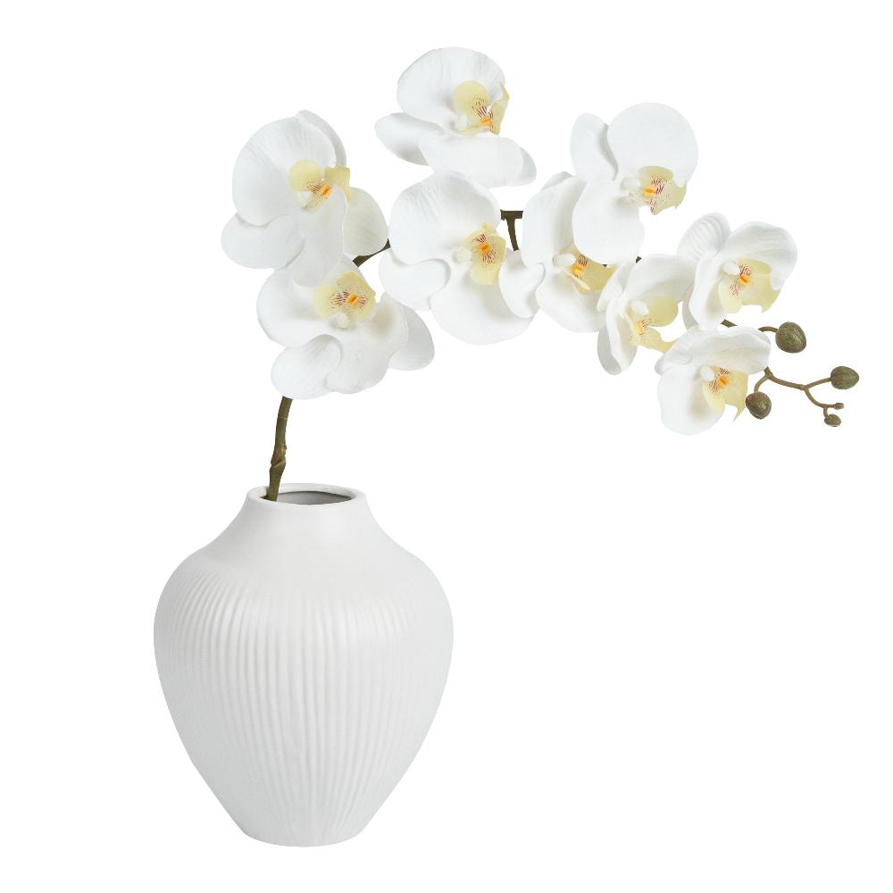 restaurantware Table Art White Ceramic Balloon Vase - 7'' x 7'' x 8'' - 1 count box